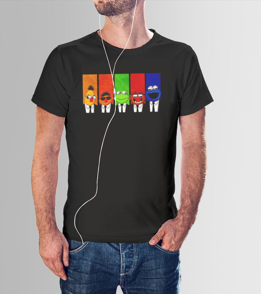 Bert Ernie Kermit Animal Cookie Monster Reservoir Dogs Mashup T-Shirt