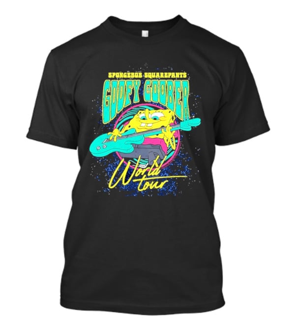Sponge SquarePants Goofy Goober World Tour Rocking Out With Guitar T-Shirt