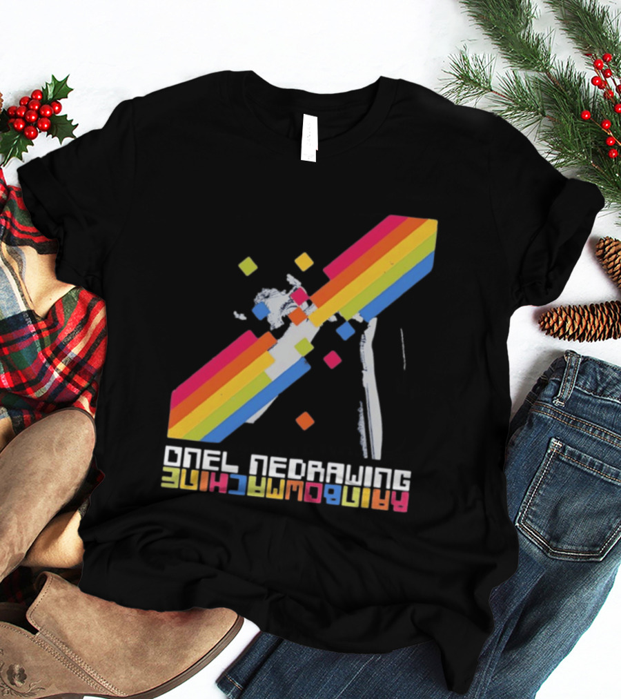 Onelinedrawing Rainbowmachine Colorful Abstract Blocks T-Shirt