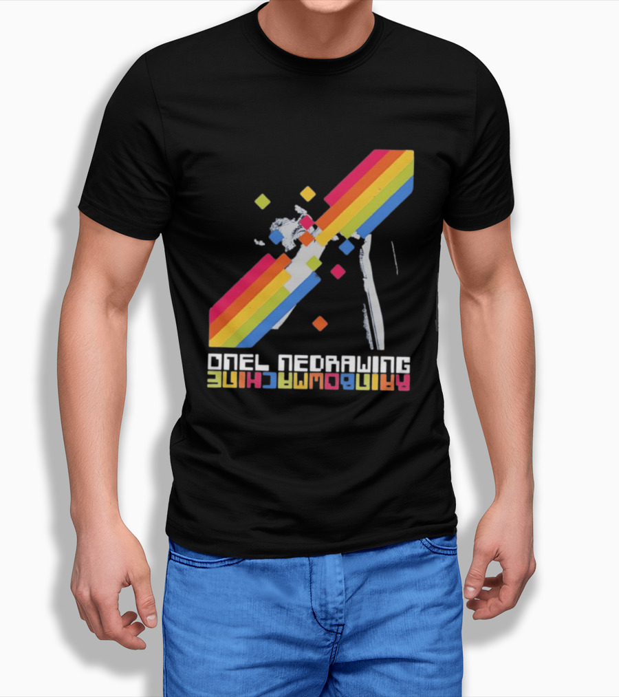 Onelinedrawing Rainbowmachine Colorful Abstract Blocks T-Shirt