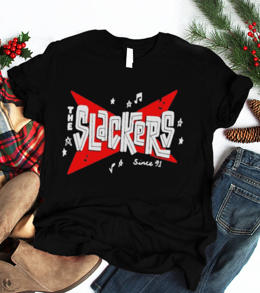 The Slackers Since 91 Tour Retro Music Notes And Stars T-Shirt