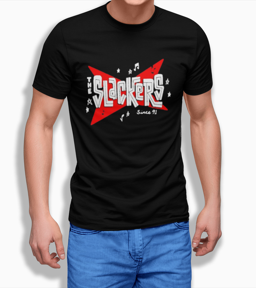 The Slackers Since 91 Tour Retro Music Notes And Stars T-Shirt
