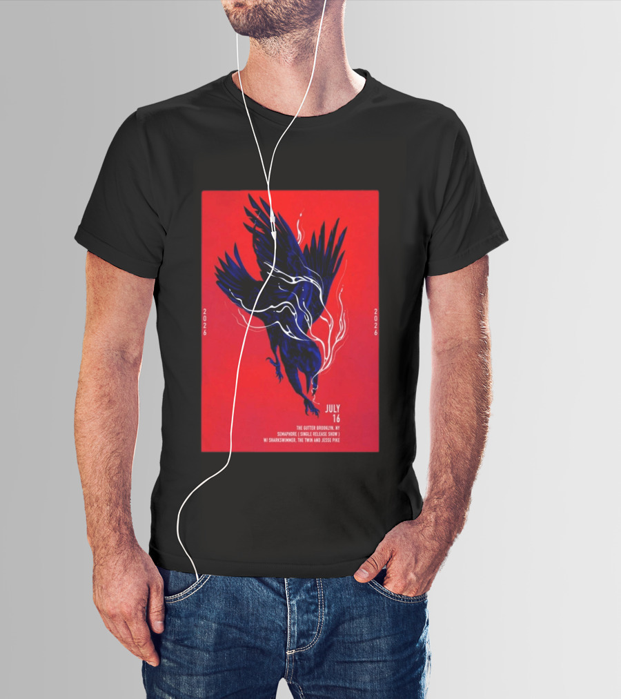 Semaphore Single Release Show The Gutter Brooklyn NY July 16 2026 With Sharkswimmer Jesse Pike T-Shirt