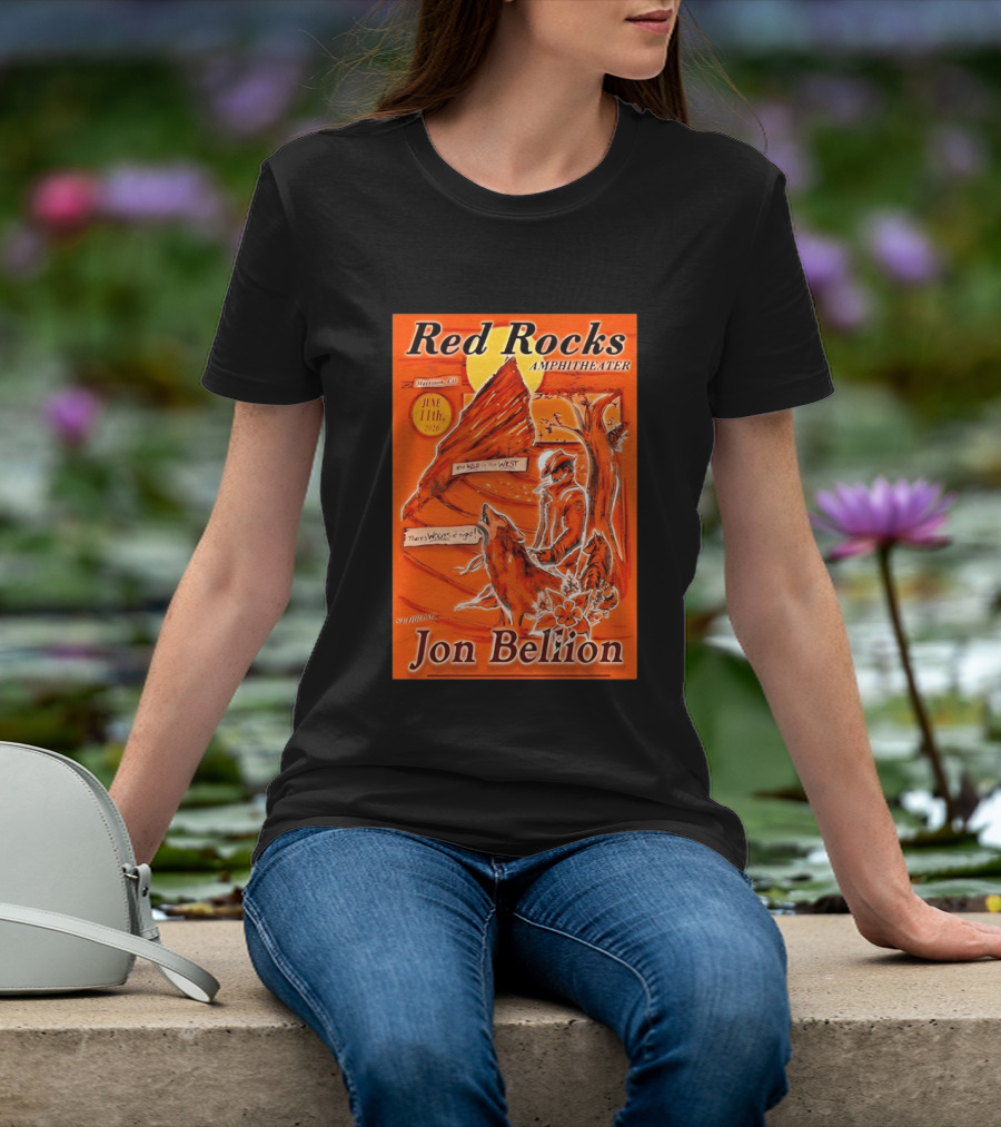 Red Rocks Amphitheater Jon Bellion Concert June 11th 2026 Cowboy And Wolf In Wild West Morrison Colorado T-Shirt