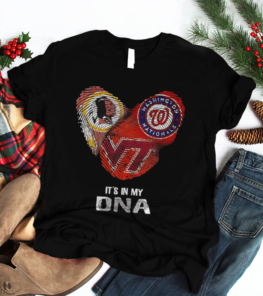 Washington Nationals Redskins Virginia Tech Hokies It's In My DNA T-Shirt