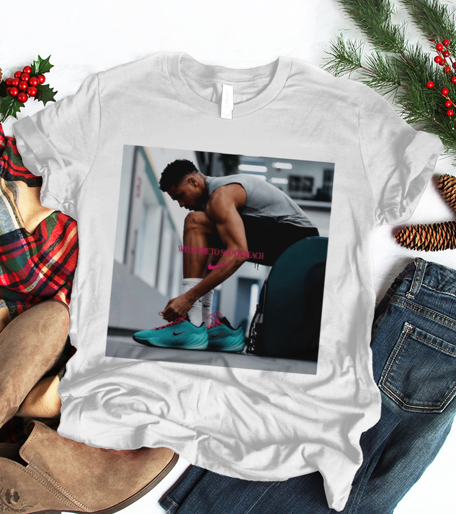 Nike Giannis Antetokounmpo Welcome To South Beach Milwaukee Bucks T-Shirt