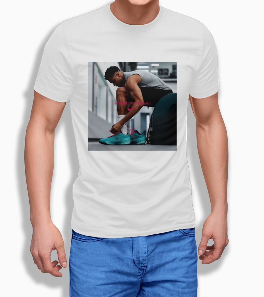 Nike Giannis Antetokounmpo Welcome To South Beach Milwaukee Bucks T-Shirt