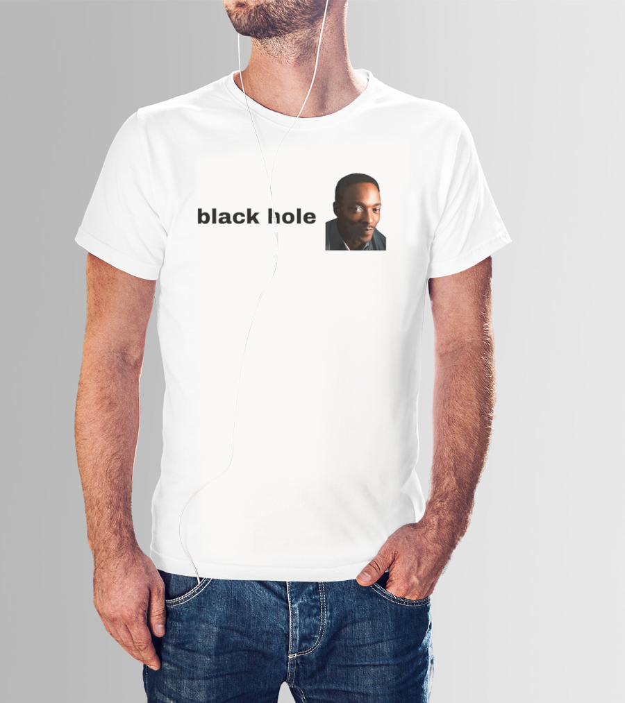 Black Hole Anthony Mackie Face T-Shirt