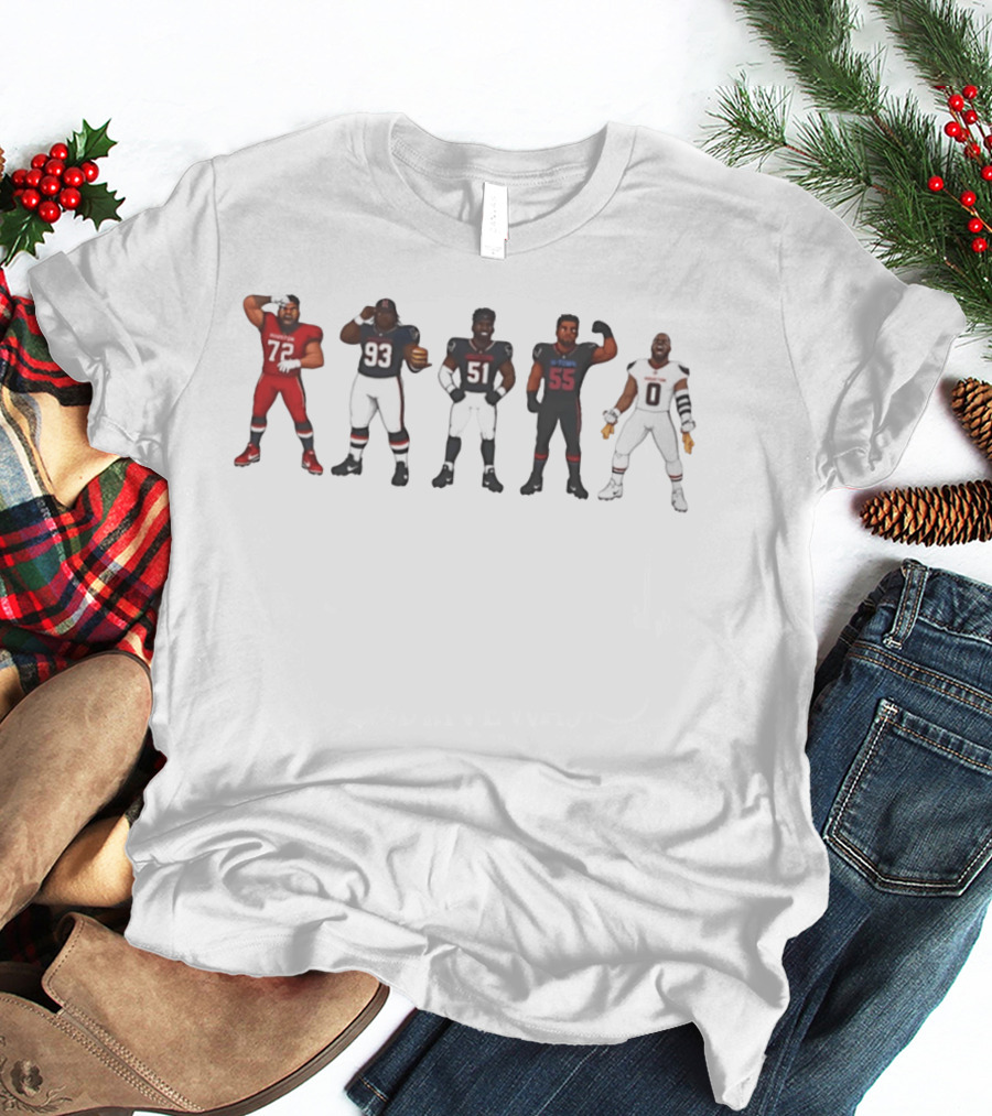 Doomsday Defense Houston Texans Chibi Style Players Cartoon NFL Football T-Shirt