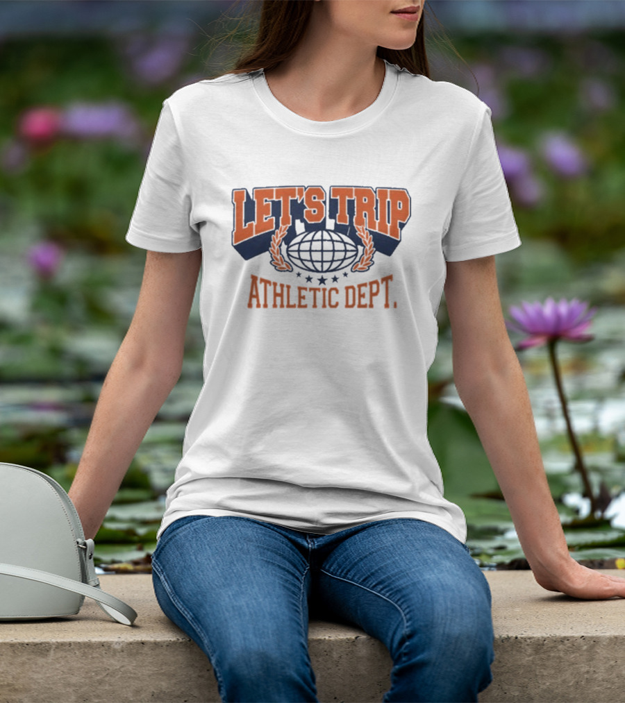 Let's Trip Athletic Dept Go Sports Globe Stars T-Shirt
