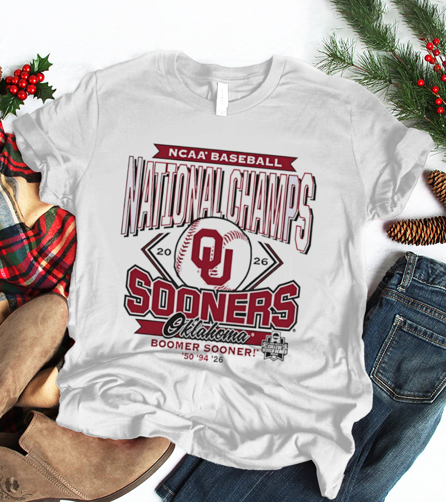 NCAA Baseball National Champs Oklahoma Sooners 2026 Boomer Sooner T-Shirt