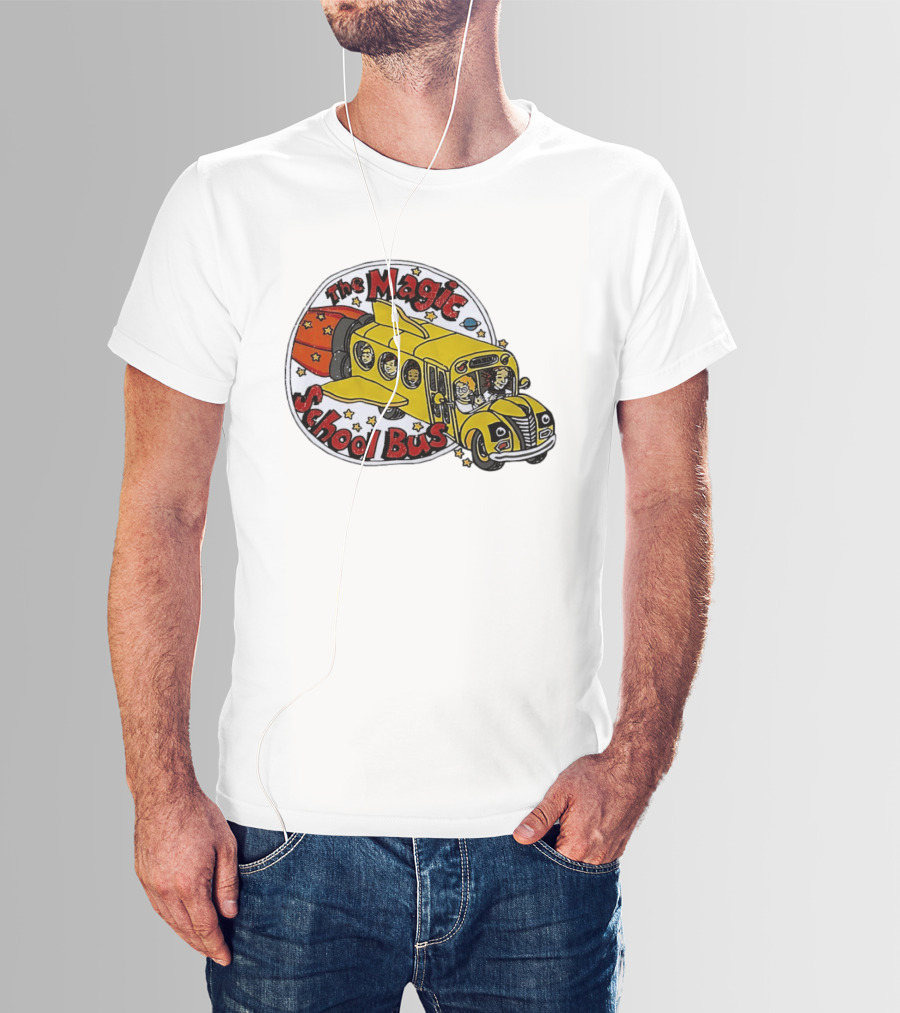 The Magic School Bus Ms Frizzle Arnold Class Characters Cartoon Rocket Bus T-Shirt