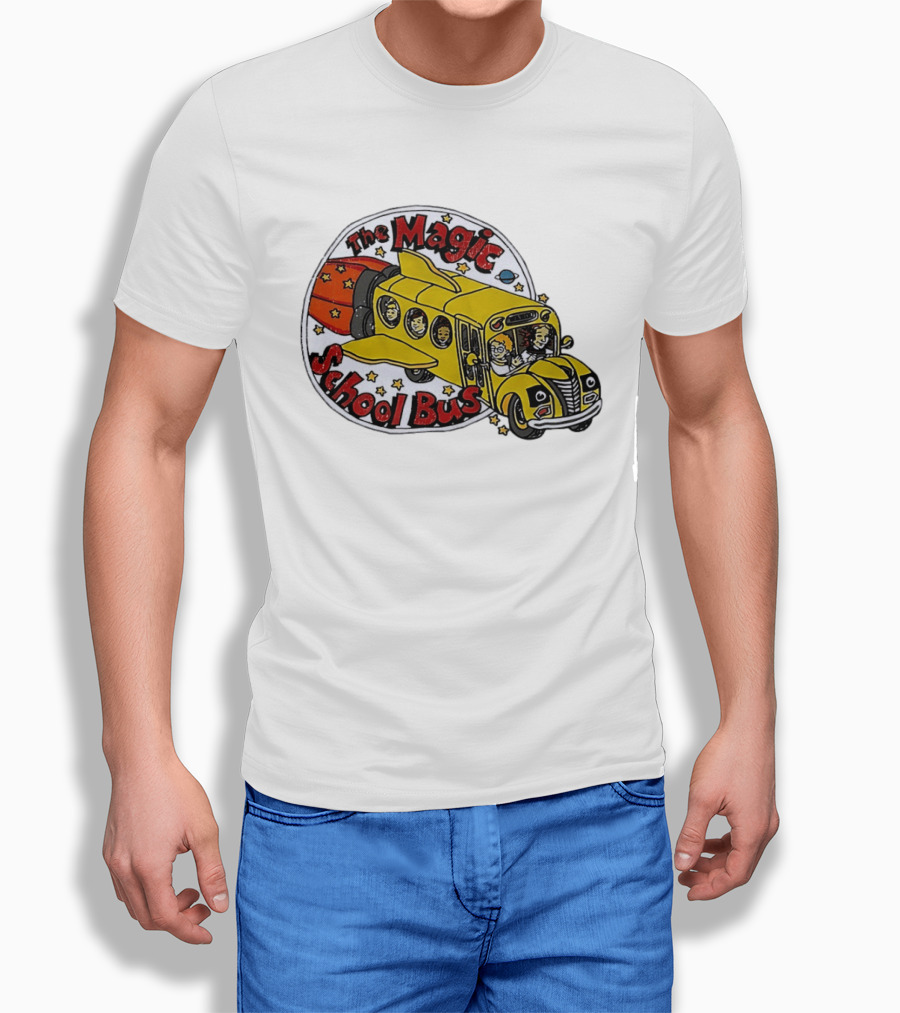 The Magic School Bus Ms Frizzle Arnold Class Characters Cartoon Rocket Bus T-Shirt