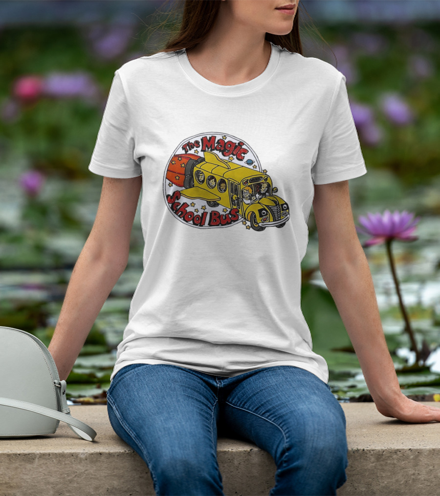 The Magic School Bus Ms Frizzle Arnold Class Characters Cartoon Rocket Bus T-Shirt