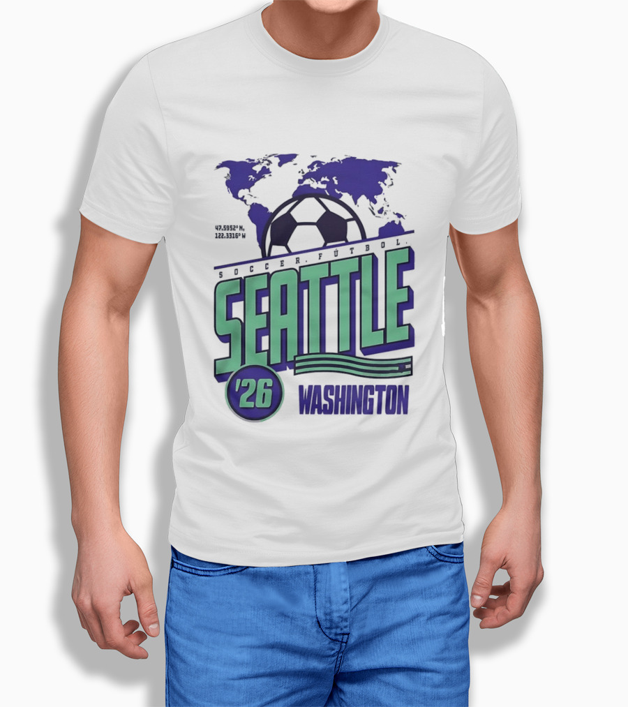 Seattle Washington Soccer Futbol 2026 World's Game T-Shirt