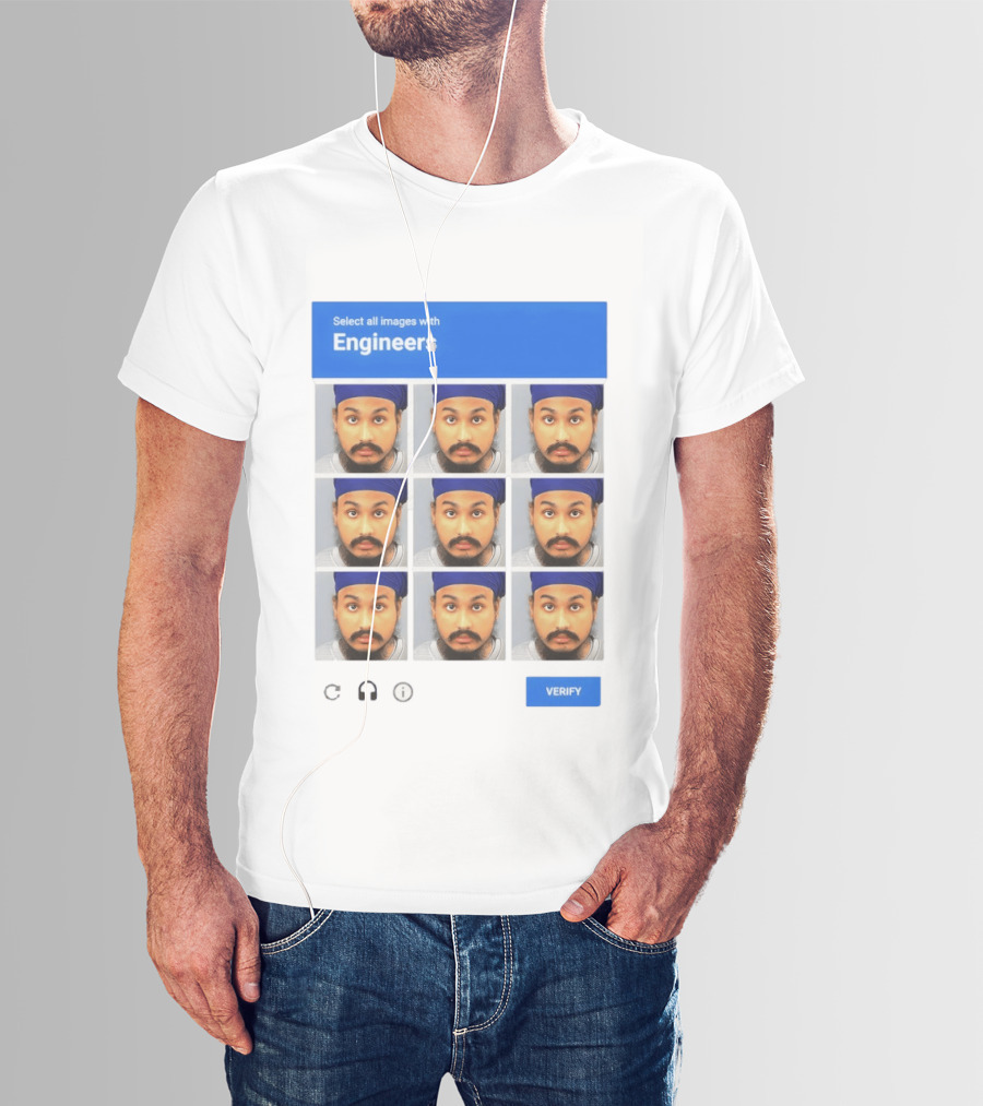 Vickrum Digwa Captcha Select All Images With Engineers Verify T-Shirt
