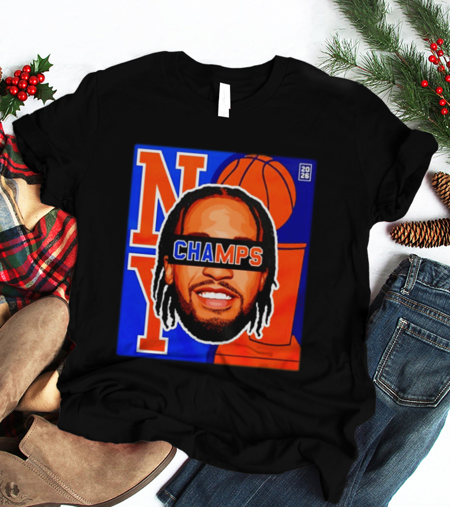 Jalen Brunson New York Knicks 2026 Champs Big Head NBA Basketball T-Shirt