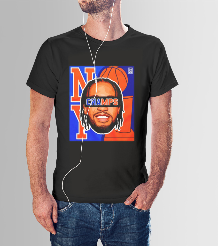 Jalen Brunson New York Knicks 2026 Champs Big Head NBA Basketball T-Shirt