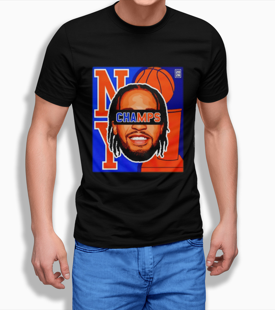 Jalen Brunson New York Knicks 2026 Champs Big Head NBA Basketball T-Shirt