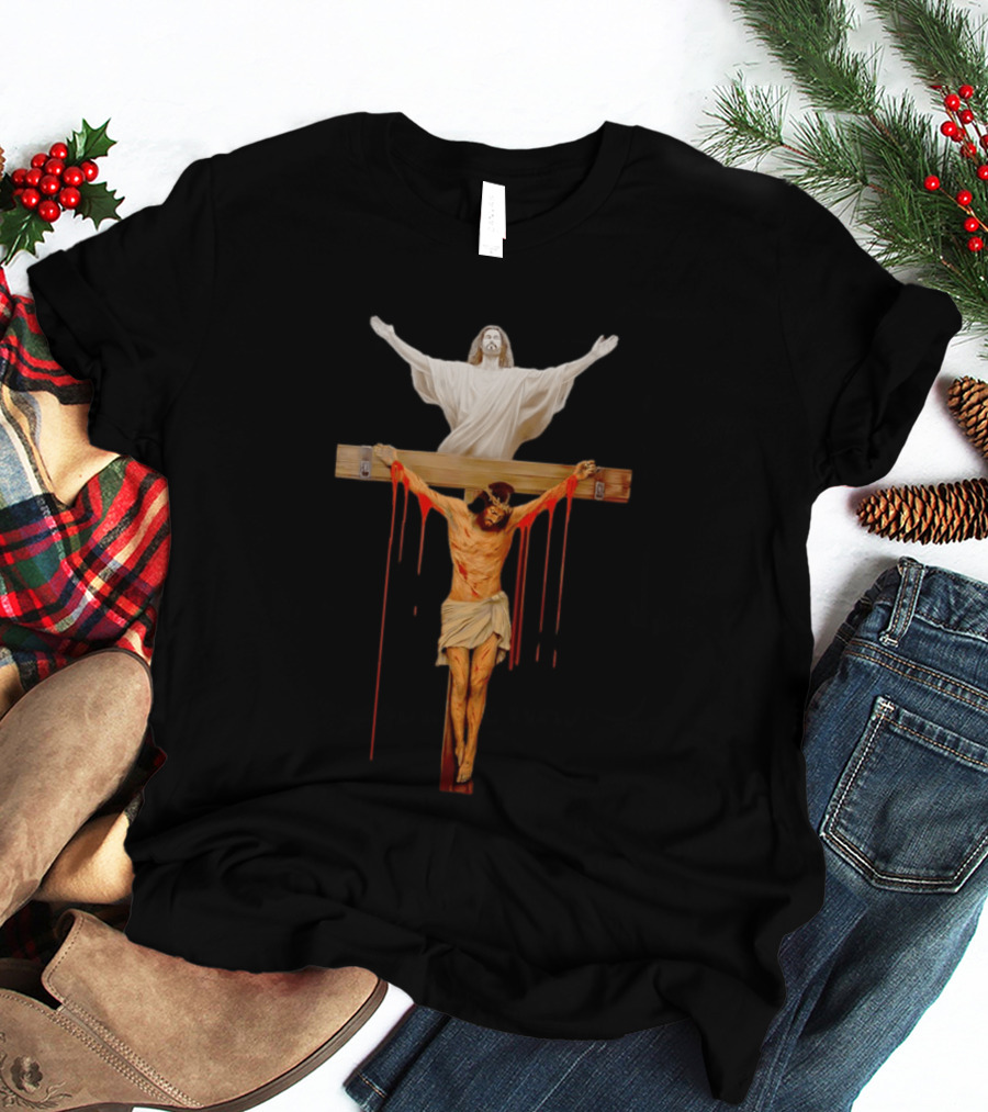 Jesus Christ Crucifixion Cross Resurrection Dual T-Shirt