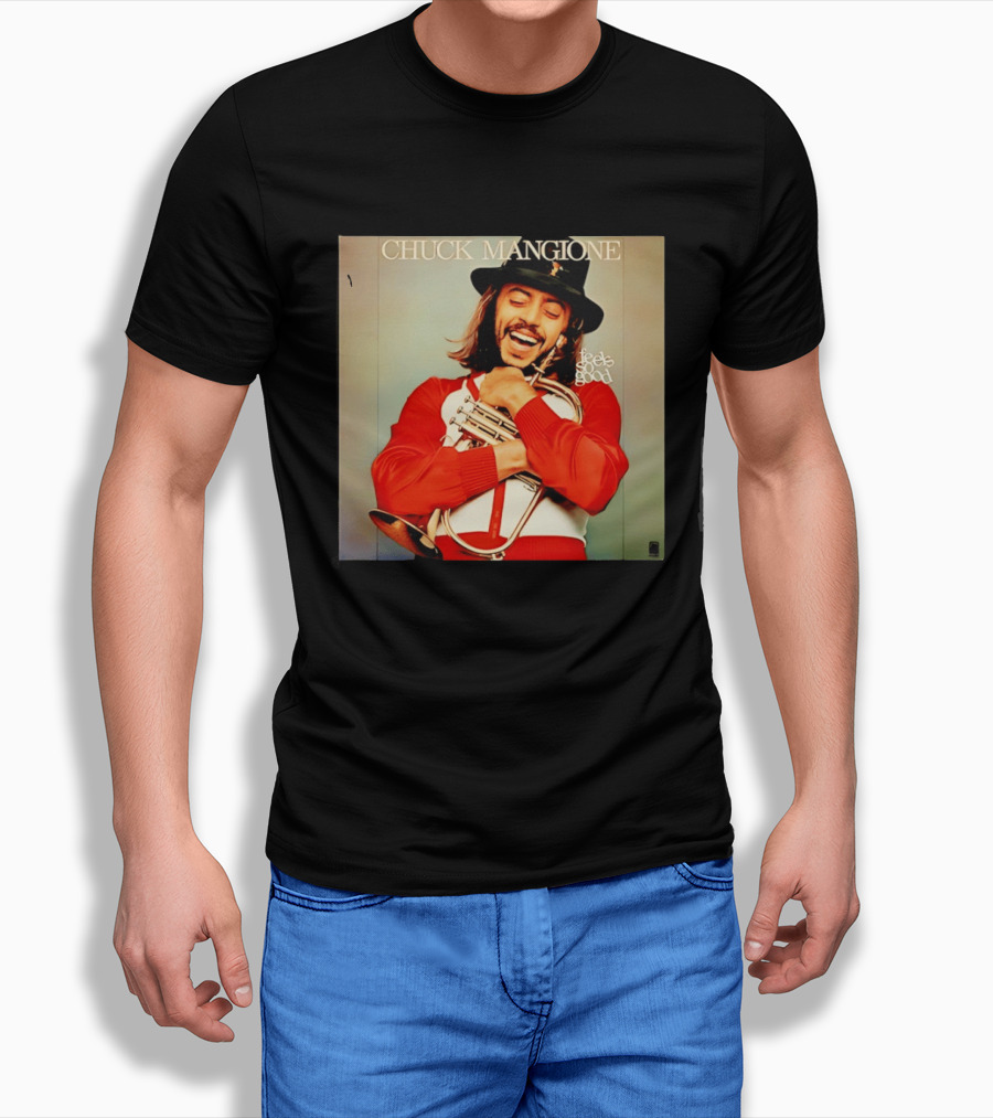 Chuck Mangione Feels So Good Iconic Album Cover With Flugelhorn Player In Red And White Outfit T-Shirt