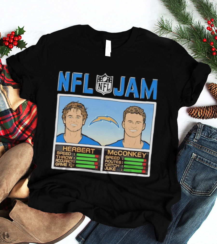 NFL Jam Herbert McConkey Los Angeles Chargers Football T-Shirt