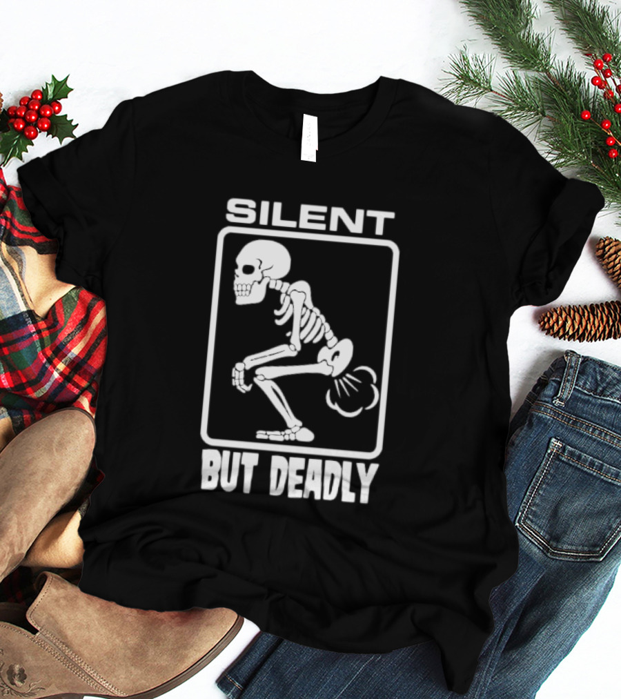 Silent But Deadly Skeleton Funny Halloween T-Shirt