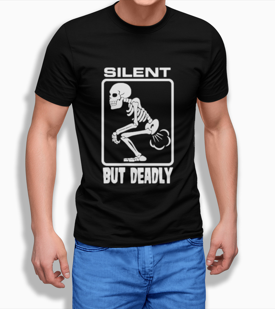 Silent But Deadly Skeleton Funny Halloween T-Shirt