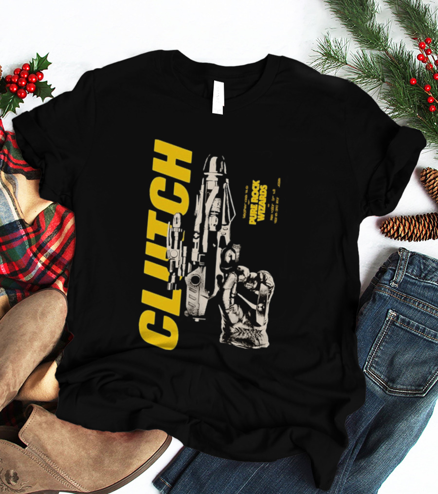Clutch Pure Rock Wizards Tour Retro Sci Fi Mechanical Arm T-Shirt