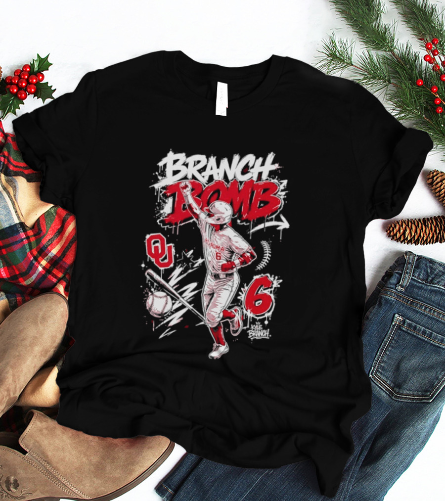 Branch Bomb Oklahoma Sooners 6 Baseball Graffiti T-Shirt