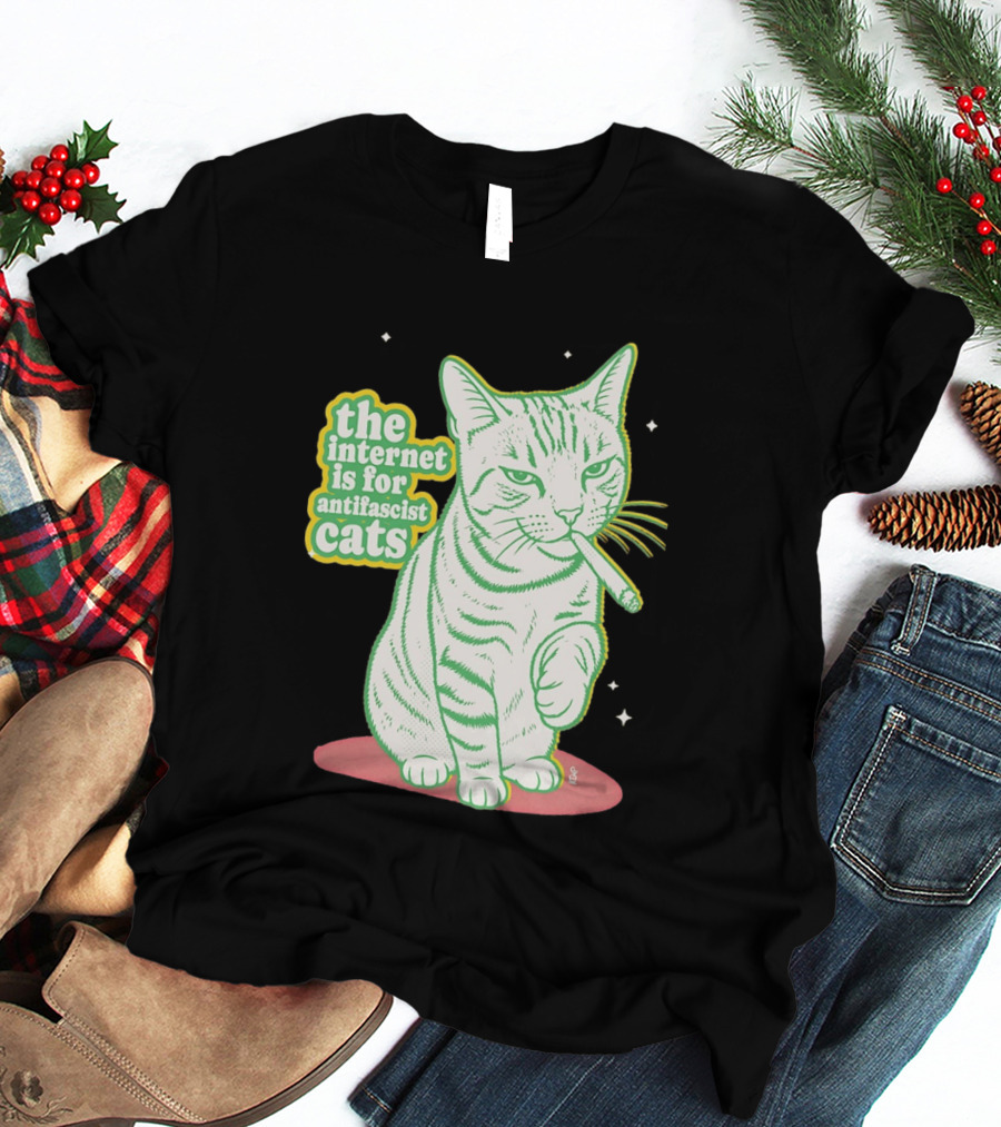 Antifascist Cats Internet Humor Smoky Cat Relaxation T-Shirt
