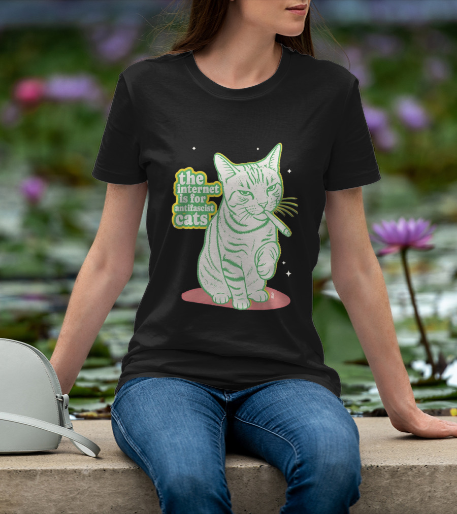 Antifascist Cats Internet Humor Smoky Cat Relaxation T-Shirt