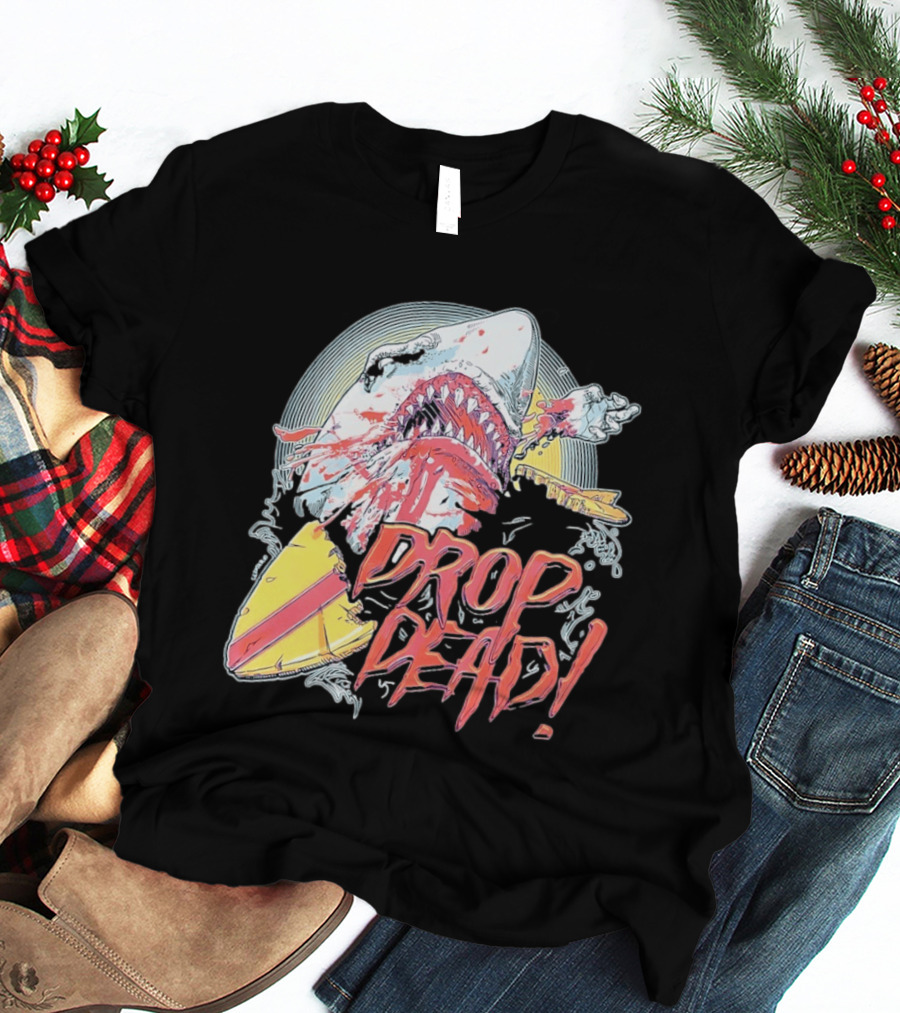 Drop Dead Shark Attack Surfboard T-Shirt