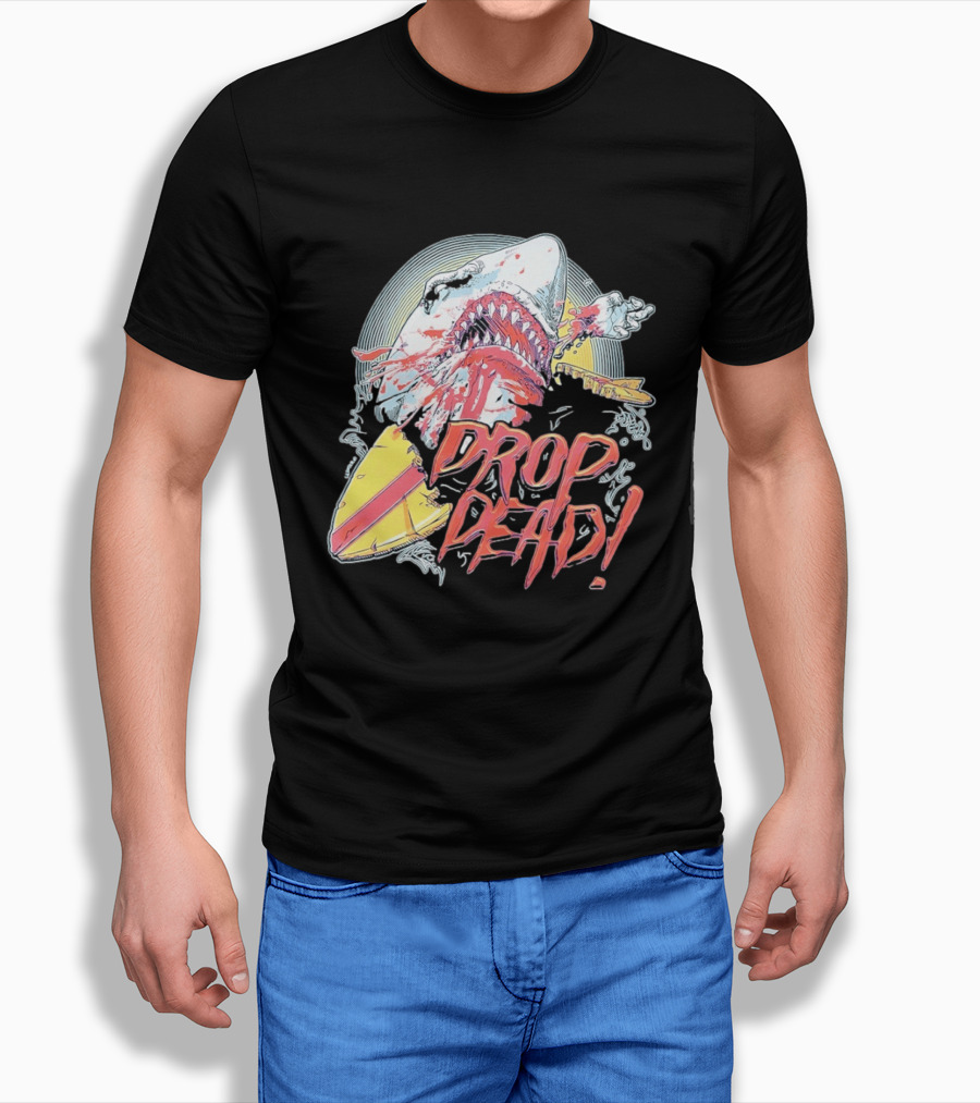 Drop Dead Shark Attack Surfboard T-Shirt