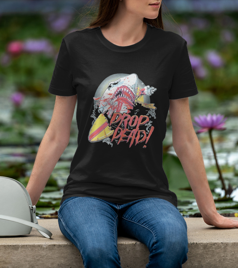 Drop Dead Shark Attack Surfboard T-Shirt