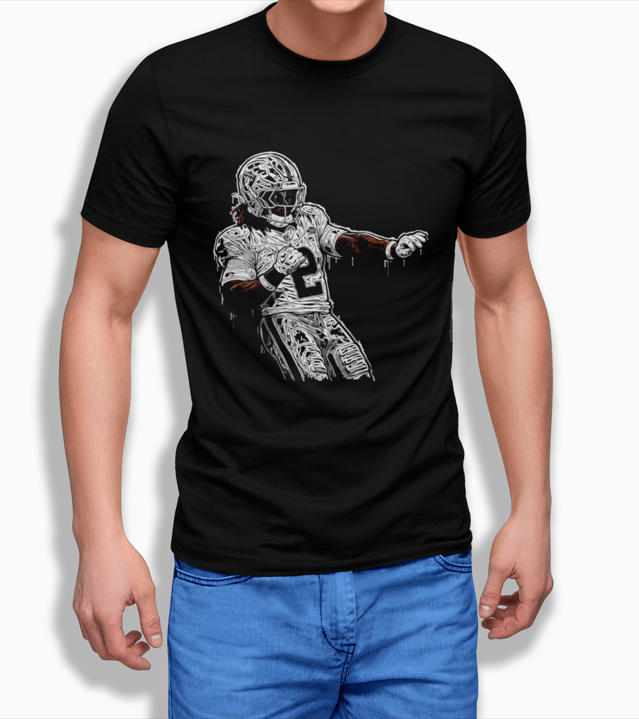 Gardner Minshew Las Vegas Raiders Drip 2 Football Player In Action T-Shirt