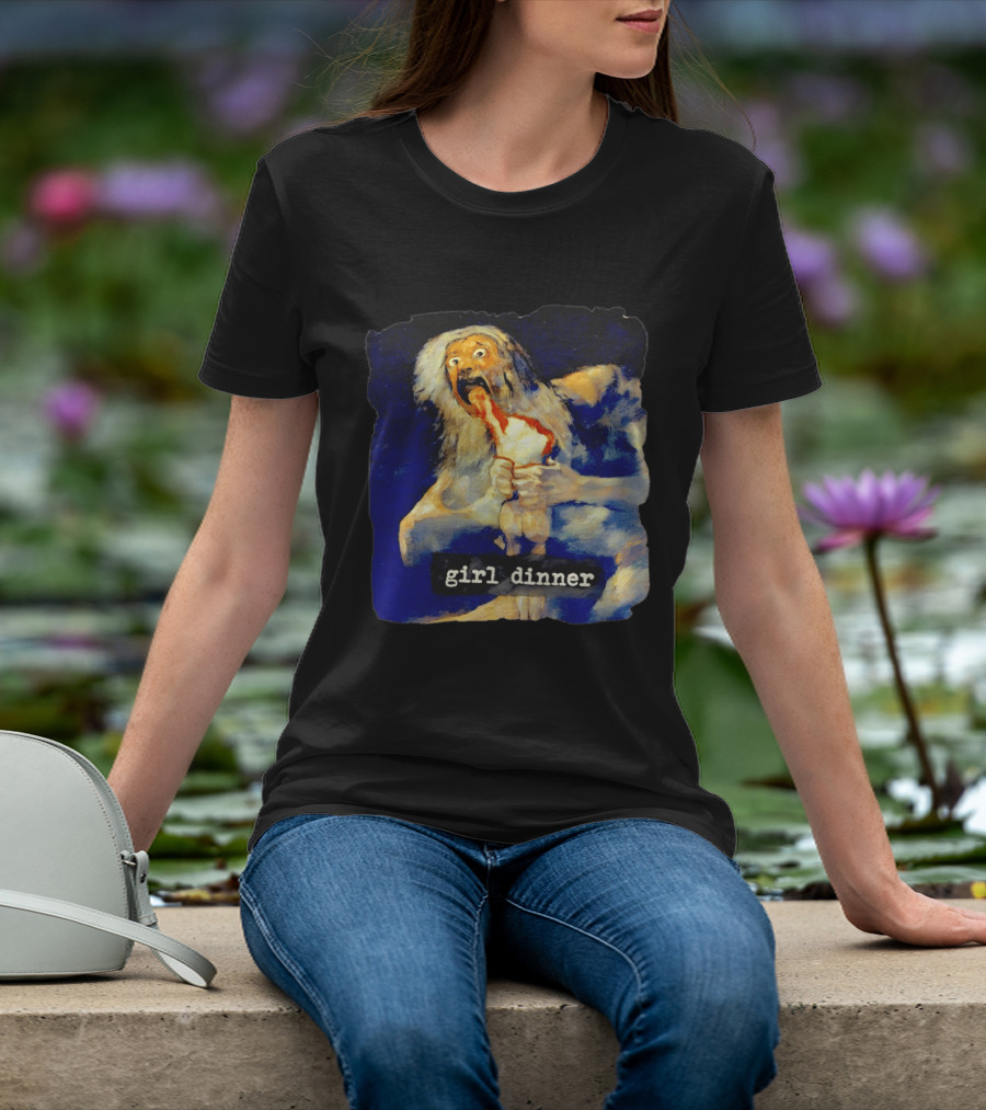 Girl Dinner Goya Painting Dark Academia Spooky Meme Saturn Devouring His Son T-Shirt