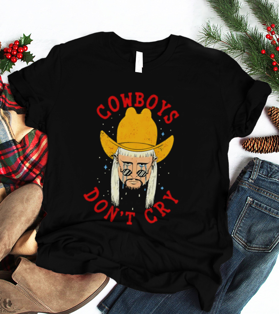 Oliver Tree Cowboys Don't Cry Large Yellow Hat Sad Face T-Shirt