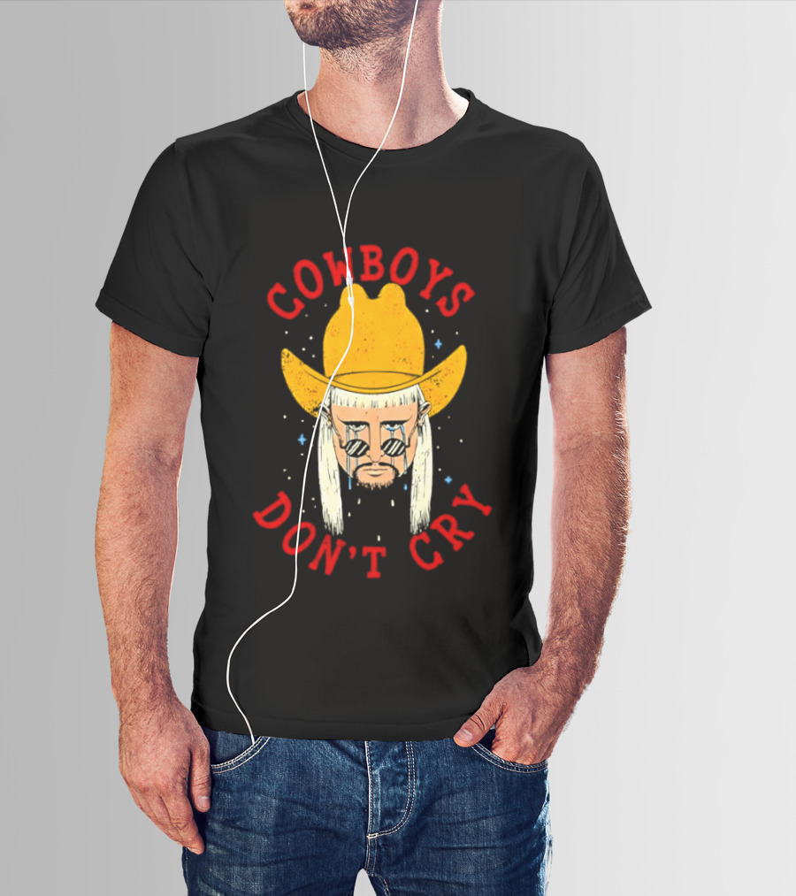 Oliver Tree Cowboys Don't Cry Large Yellow Hat Sad Face T-Shirt