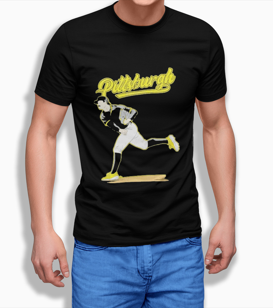 Pittsburgh Pirates Paul Skenes Baseball Player Throwing Action T-Shirt