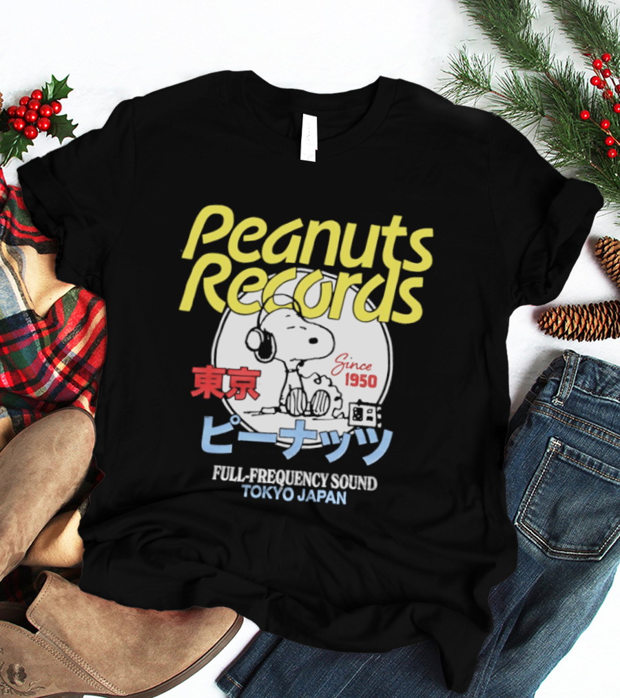 Peanuts Records Since 1950 Full Frequency Sound Tokyo Japan T-Shirt