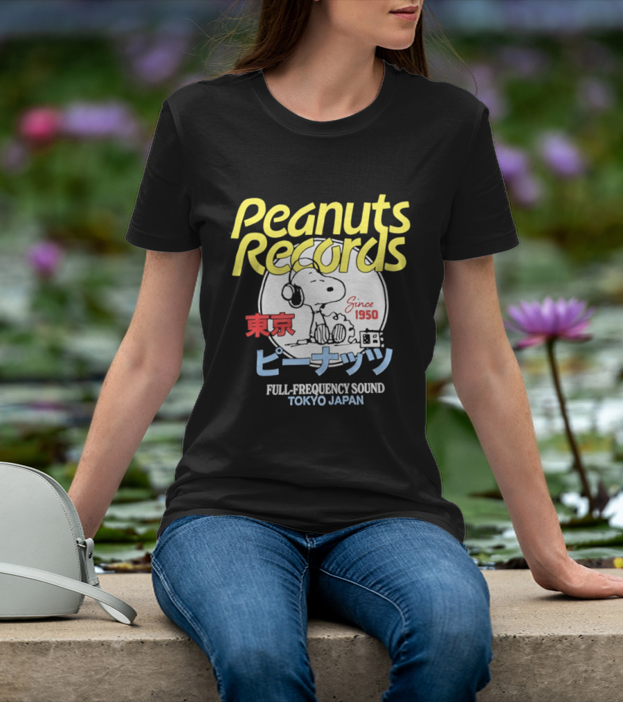Peanuts Records Since 1950 Full Frequency Sound Tokyo Japan T-Shirt