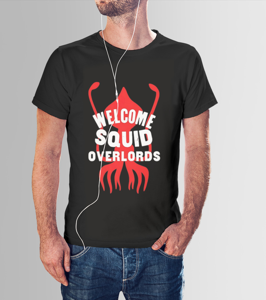 Welcome Squid Overlords Red Kraken Marine Life Ocean Biology T-Shirt