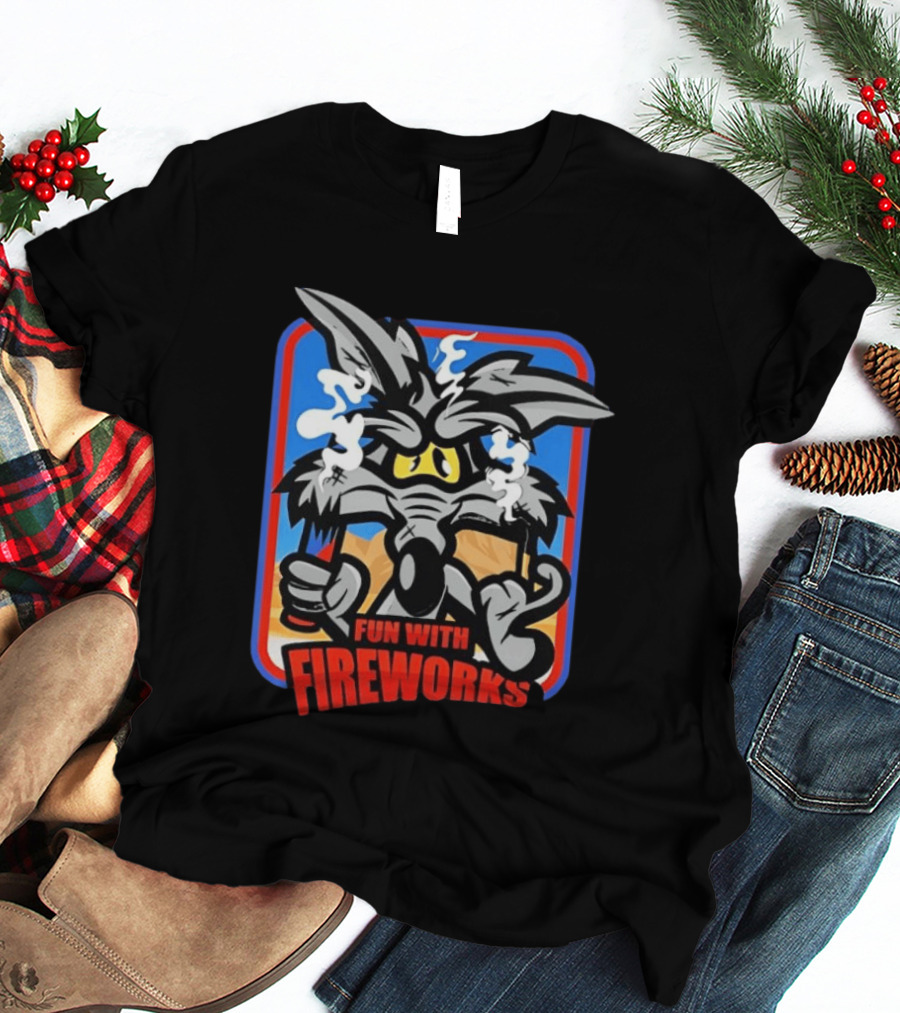 Wile E Coyote Looney Tunes Dynamite Fun With Fireworks T-Shirt