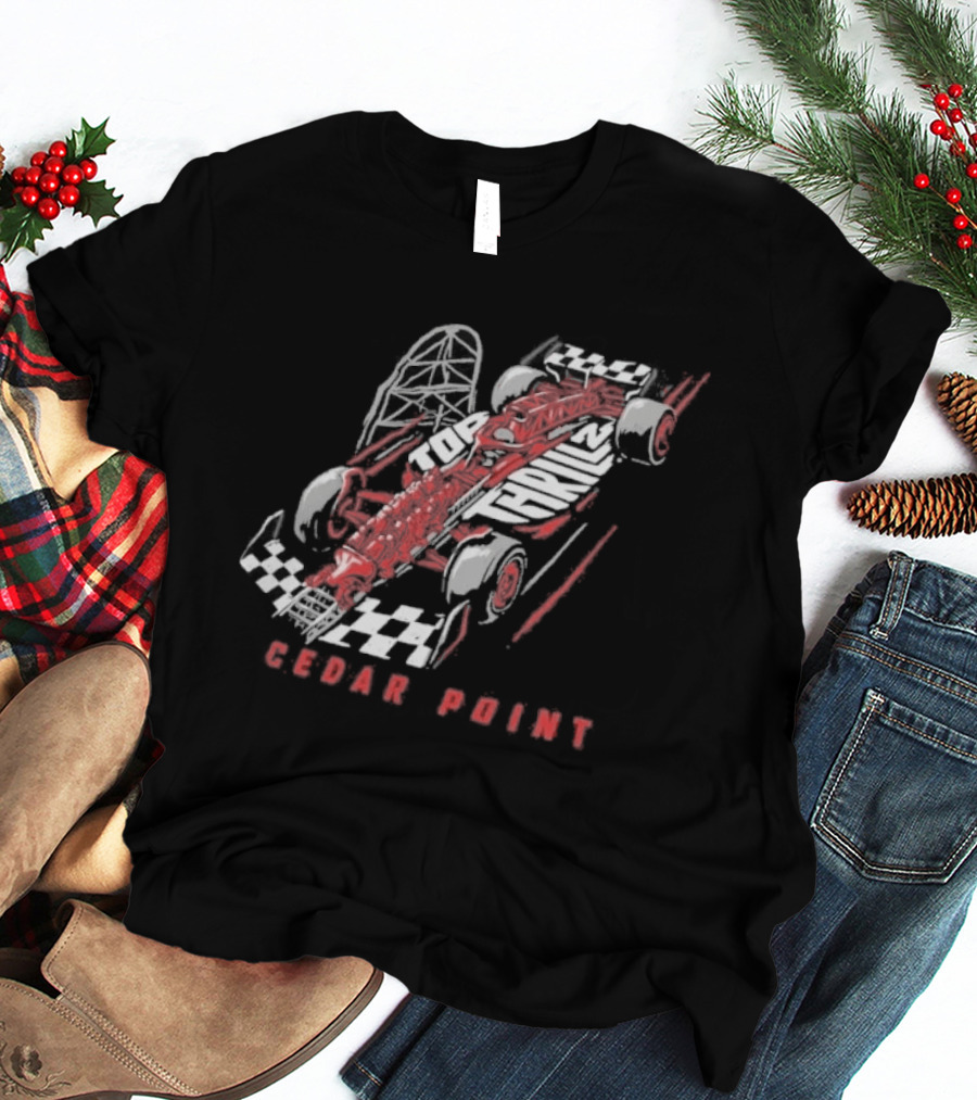Cedar Point Top Thrill 2 GV Wordscape Racing Car T-Shirt
