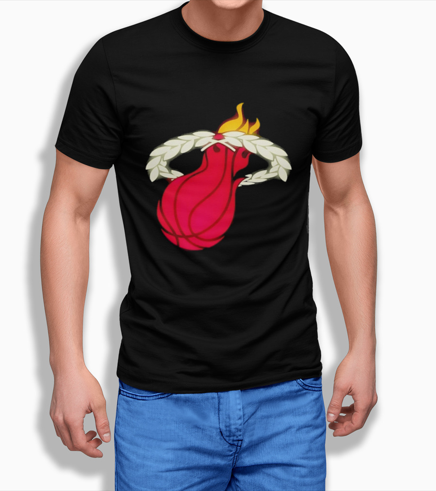 Miami Heat Flaming Basketball Wreath NBA T-Shirt