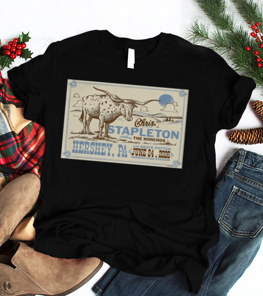 Chris Stapleton All American Road Show Hershey PA June 24 2026 With The Honchos And Grace Potter T-Shirt