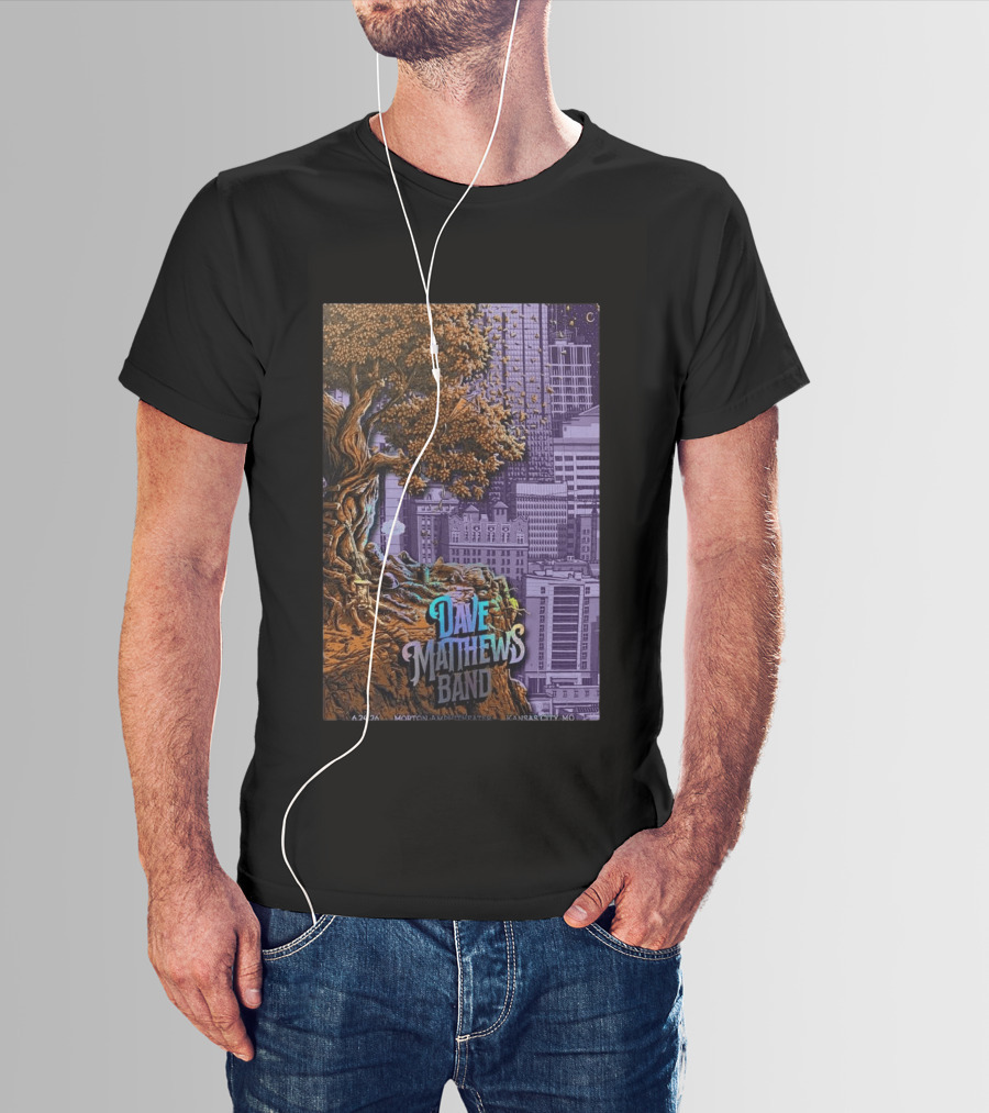 Dave Matthews Band Kansas City June 24 2026 Concert Tree Skyline T-Shirt