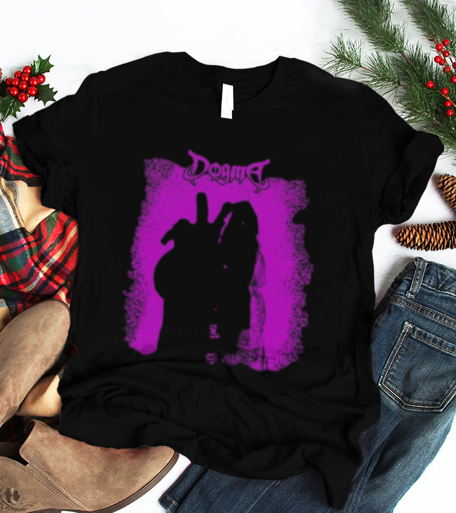 Dogma My Matricidal Purple Gothic Text With Pink Grunge Frame T-Shirt
