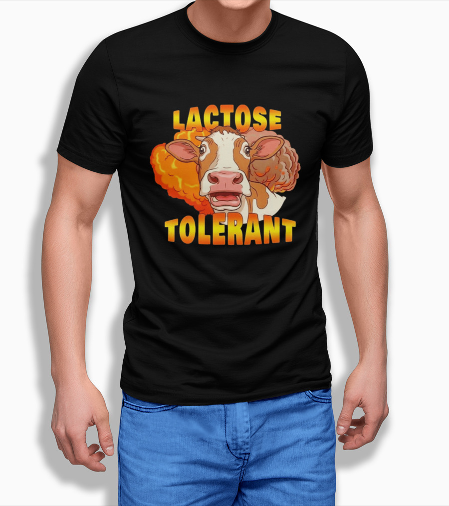 Lactose Tolerant Cow Explosion Dairy Humor T-Shirt